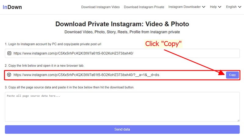 copy new link in input field 2